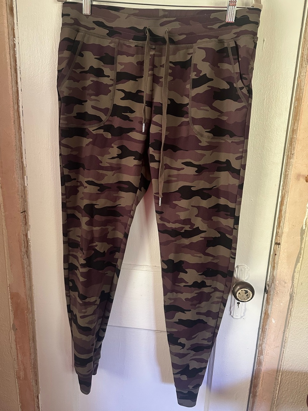 Camo Drawstring Jogger Pants - Olive Green
